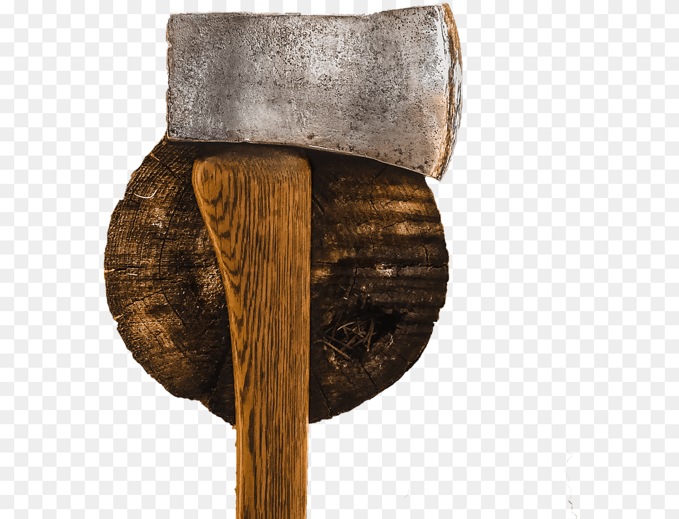 Axe Tree Stump With Axe Wood Photo Wood, Weapon, Device, Tool Free Png Download