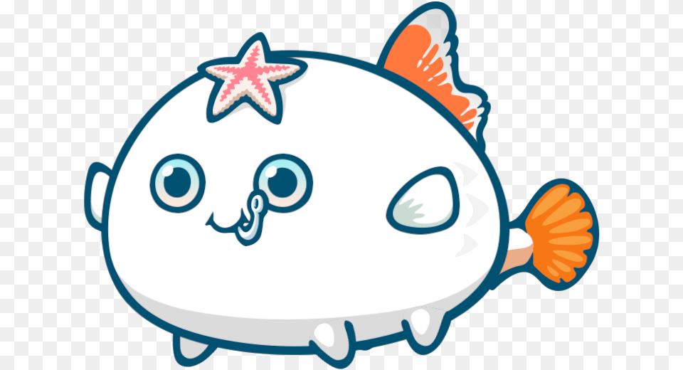 Axie Marketplace White Aqua Axie, Animal, Sea Life, Fish Free Png Download