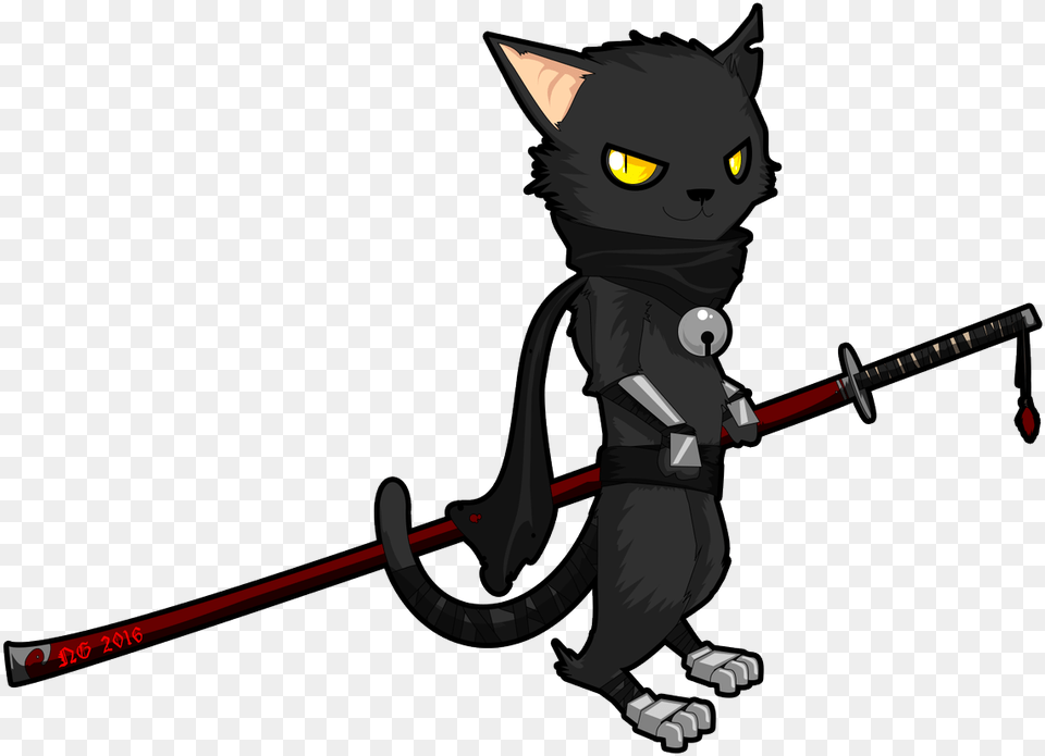 Azahell Neko Katana, Animal, Cat, Mammal, Pet Png Image