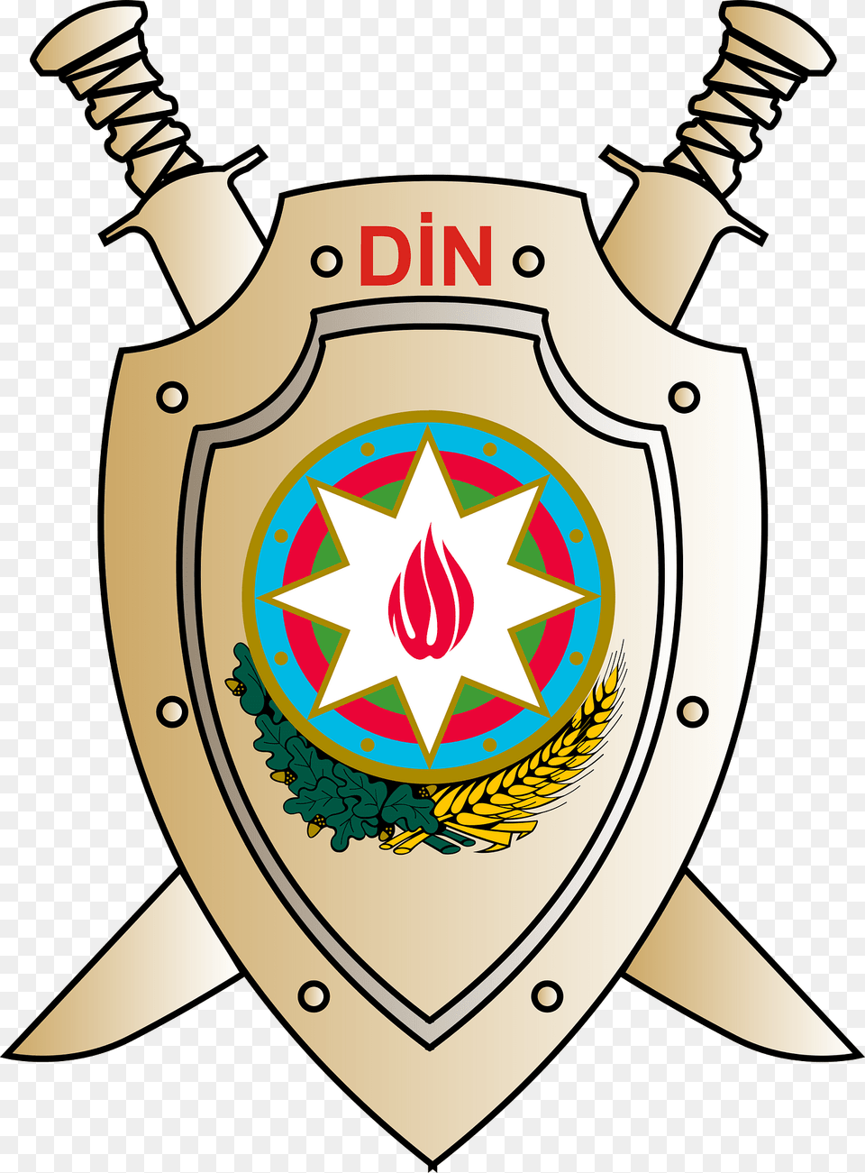 Azrbaycan Respublikasnn Daxili Lr Nazirliyi Logo Clipart, Armor, Shield, Blade, Dagger Png