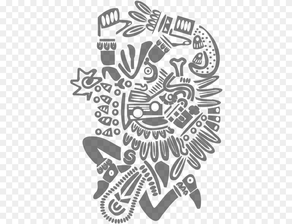 Aztec Border Aztec God Design, Gray Free Png Download