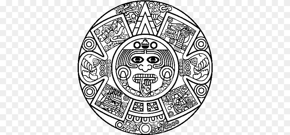 Aztec Calendar Ing Aztec Calendar Stone Calendario Azteca Para Colorear, Art, Doodle, Drawing, Face Png
