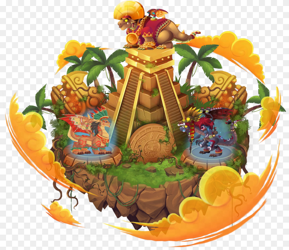 Aztec Island Dragon City Aztec Island, Emblem, Symbol, Birthday Cake, Cake Free Png Download