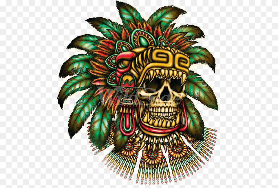 Aztec Skull Warrior Illustration, Emblem, Symbol, Architecture, Pillar Png Image