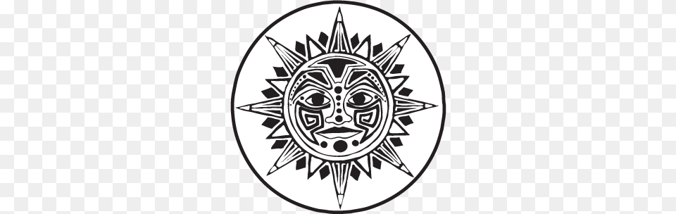 Aztec Sun, Emblem, Symbol, Face, Head Png Image
