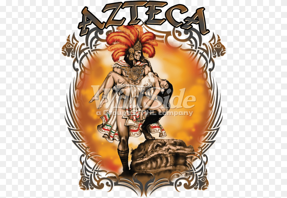 Aztec Warrior Carrying Woman Day Of The Dead Costume Hoodie Aztec Warrior Skull, Book, Publication, Adult, Female Free Png Download