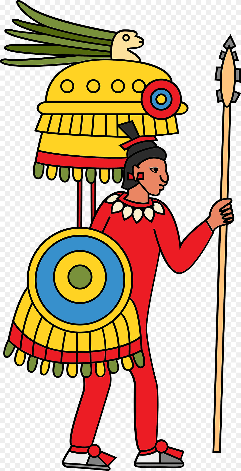 Aztec Warrior Clipart, Person, Face, Head, Spear Free Transparent Png