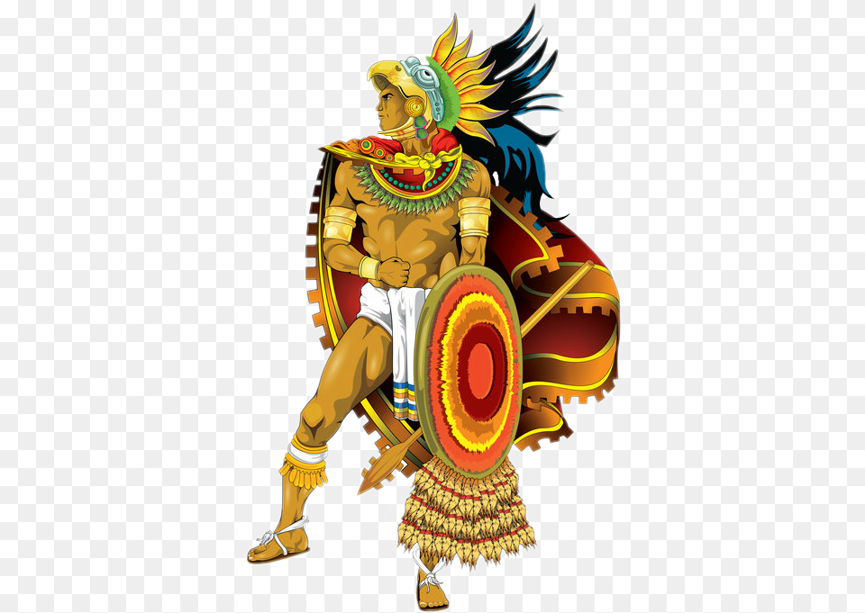 Azteca Aztec Warrior Guerrero Mexican Aztec Warrior, Clothing, Costume, Person, Carnival Free Transparent Png
