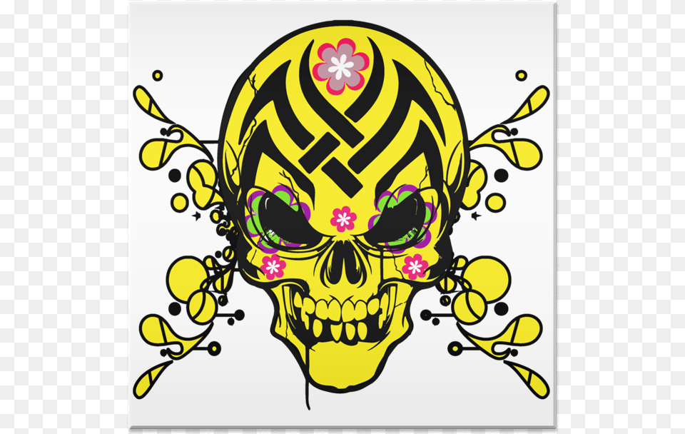 Azulejo Caveira Mexicana Yellow Crazy De Pantofelna Skull, Art, Graphics, Baby, Person Free Transparent Png