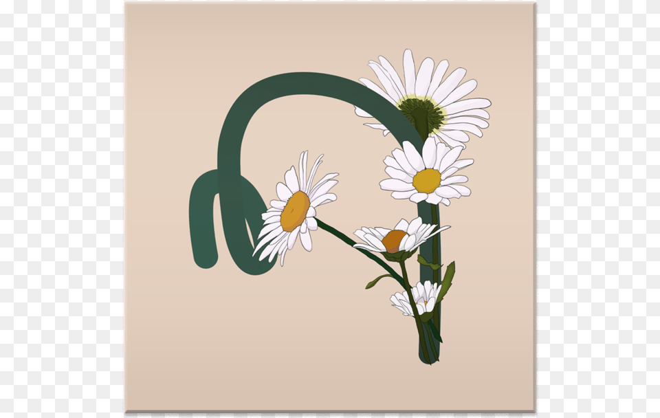 Azulejo Monograma Floral M De Evelinena Typography, Daisy, Flower, Plant, Anther Png