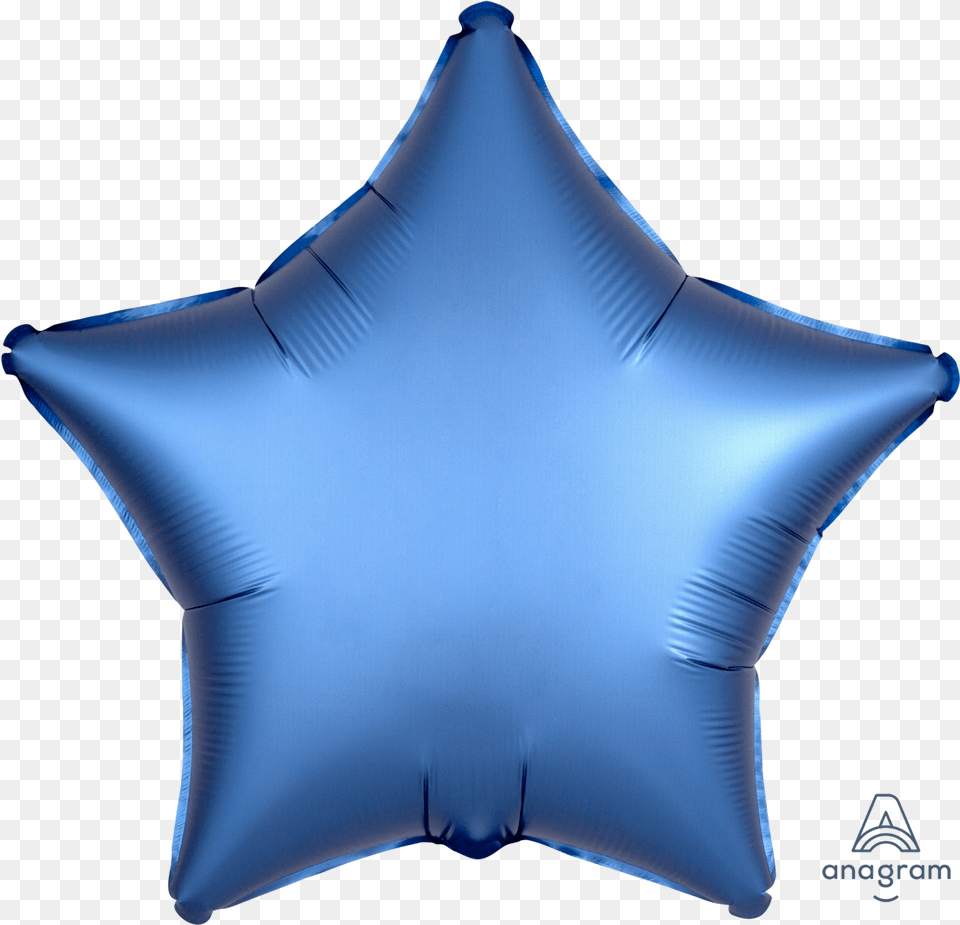 Azure Blue Balloon Balloon Star Blue Satin, Inflatable, Cushion, Home Decor, Symbol Png Image