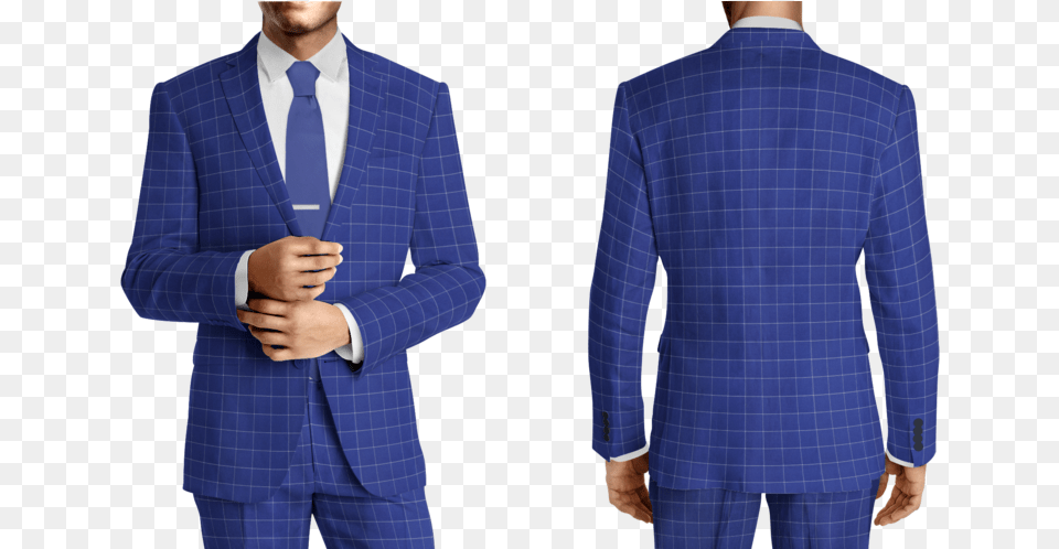 Azure Blue Windowpane Tuxedo, Blazer, Clothing, Coat, Formal Wear Free Png