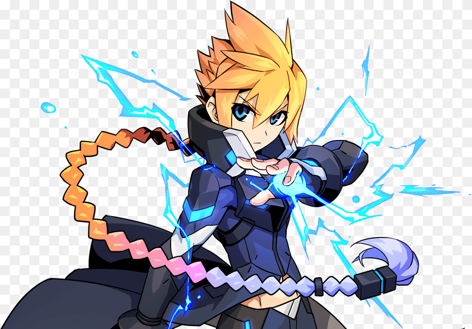 Azure Striker Gunvolt 2 Characters, Book, Comics, Publication, Anime Free Png