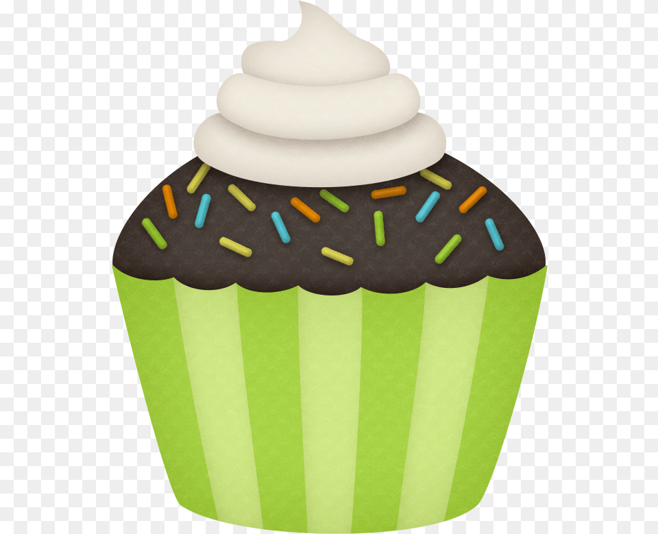 B Birthday Boy Clipart Images Cupcake Art Cupcake Cupcake Green, Cake, Cream, Dessert, Food Free Png