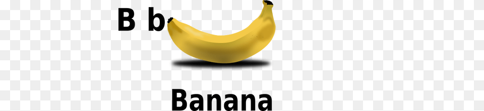 B For A Banana Clip Art, Food, Fruit, Plant, Produce Png