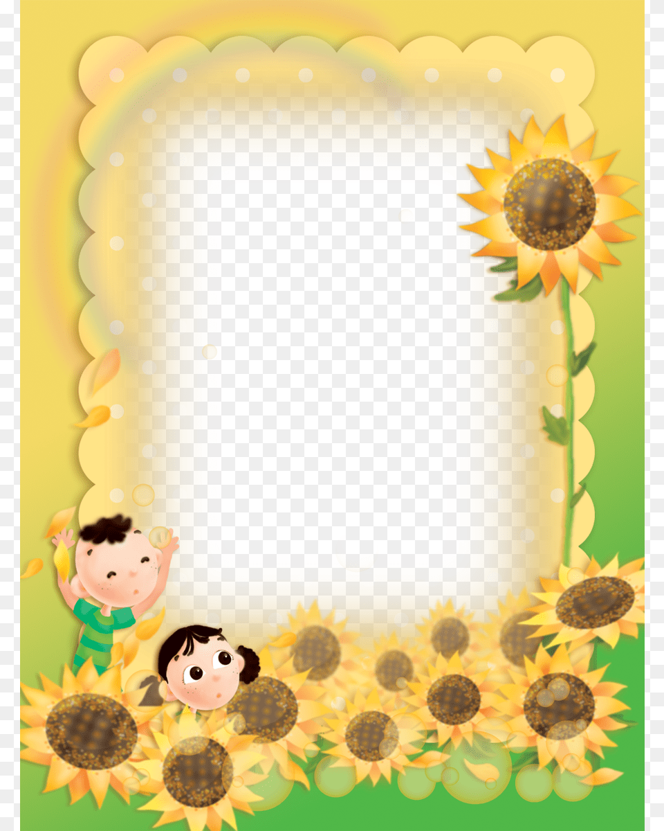 B Frames Cute Frames Sunflower, Art, Collage, Flower, Plant Free Png Download