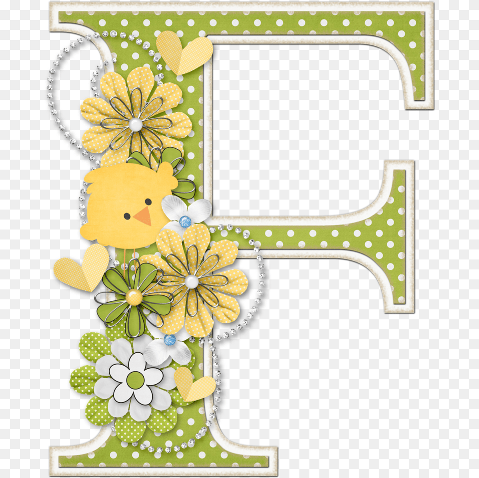 B Primaveral Con Flores Patitos Y Huevos De Pascuaf Letter, Envelope, Greeting Card, Mail, Applique Free Png