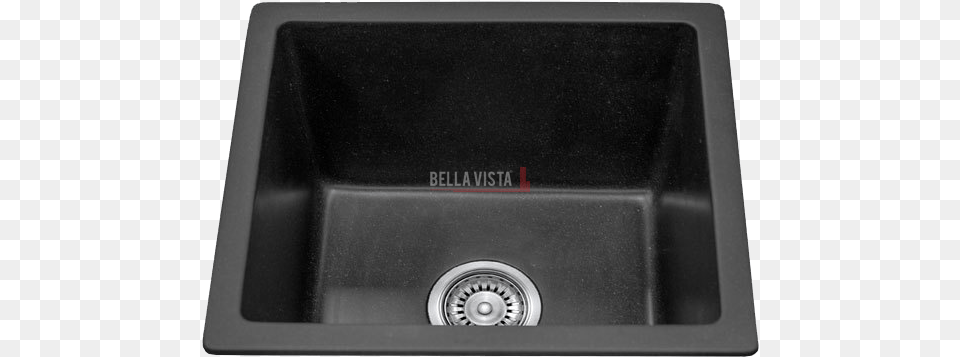 B Single Bowl Black Kitchen Sink 460 X 410mm Black Single Bowl Sink, Sink Faucet, Computer, Drain, Electronics Free Png Download