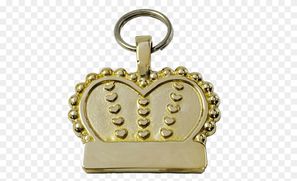 B Small Bronze Crown U0026 Heart Tag Gold, Accessories, Bag, Handbag, Pendant Png