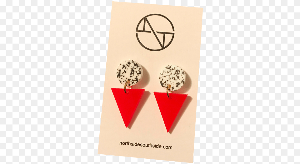 B W Neon Red Earrings, Accessories, Earring, Jewelry, Triangle Free Transparent Png