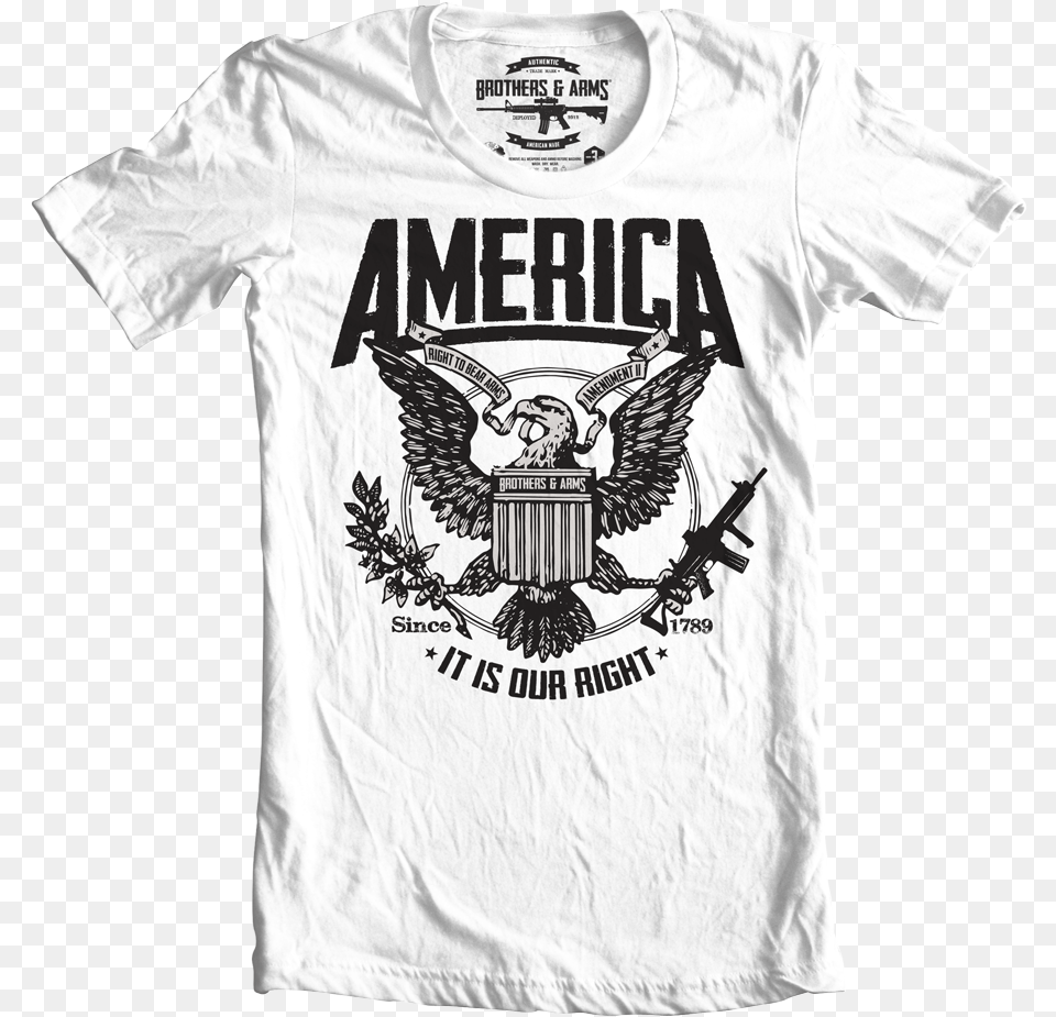 Ba Ame W America White, Clothing, T-shirt, Shirt, Animal Free Transparent Png