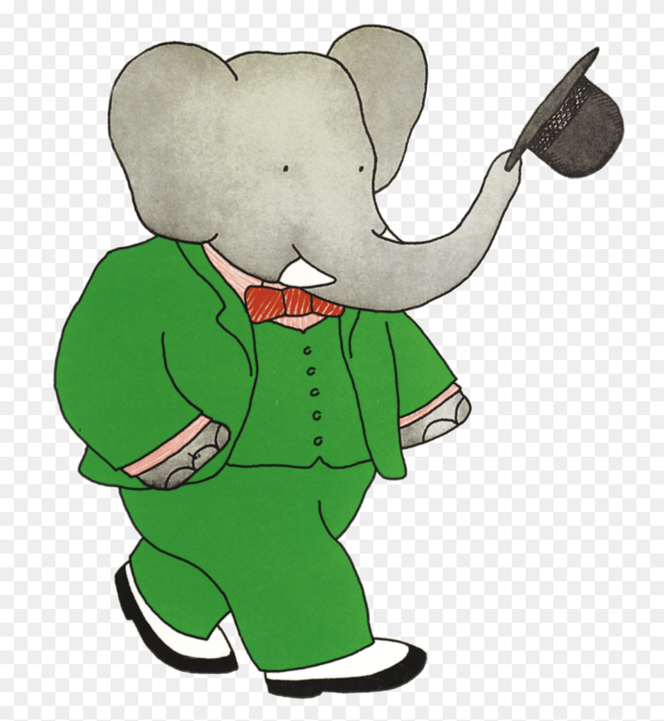 Babar The Elephant Taking Off Hat, Baby, Person, Cartoon Png Image