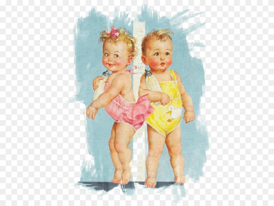 Babies 960 Vintage Boy Girl Twins, Baby, Face, Head, Person Free Png Download