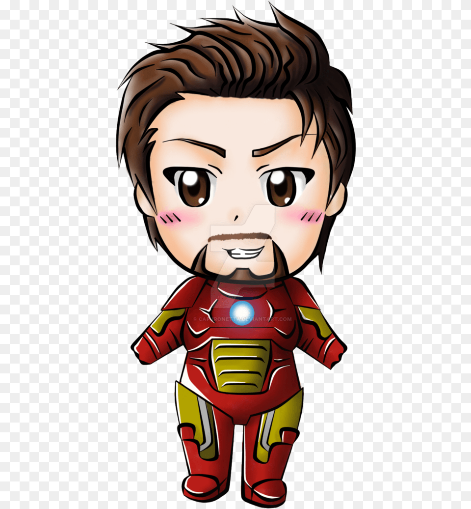 Babies Clipart Ironman Tony Stark Iron Man Chibi, Book, Comics, Publication, Baby Png