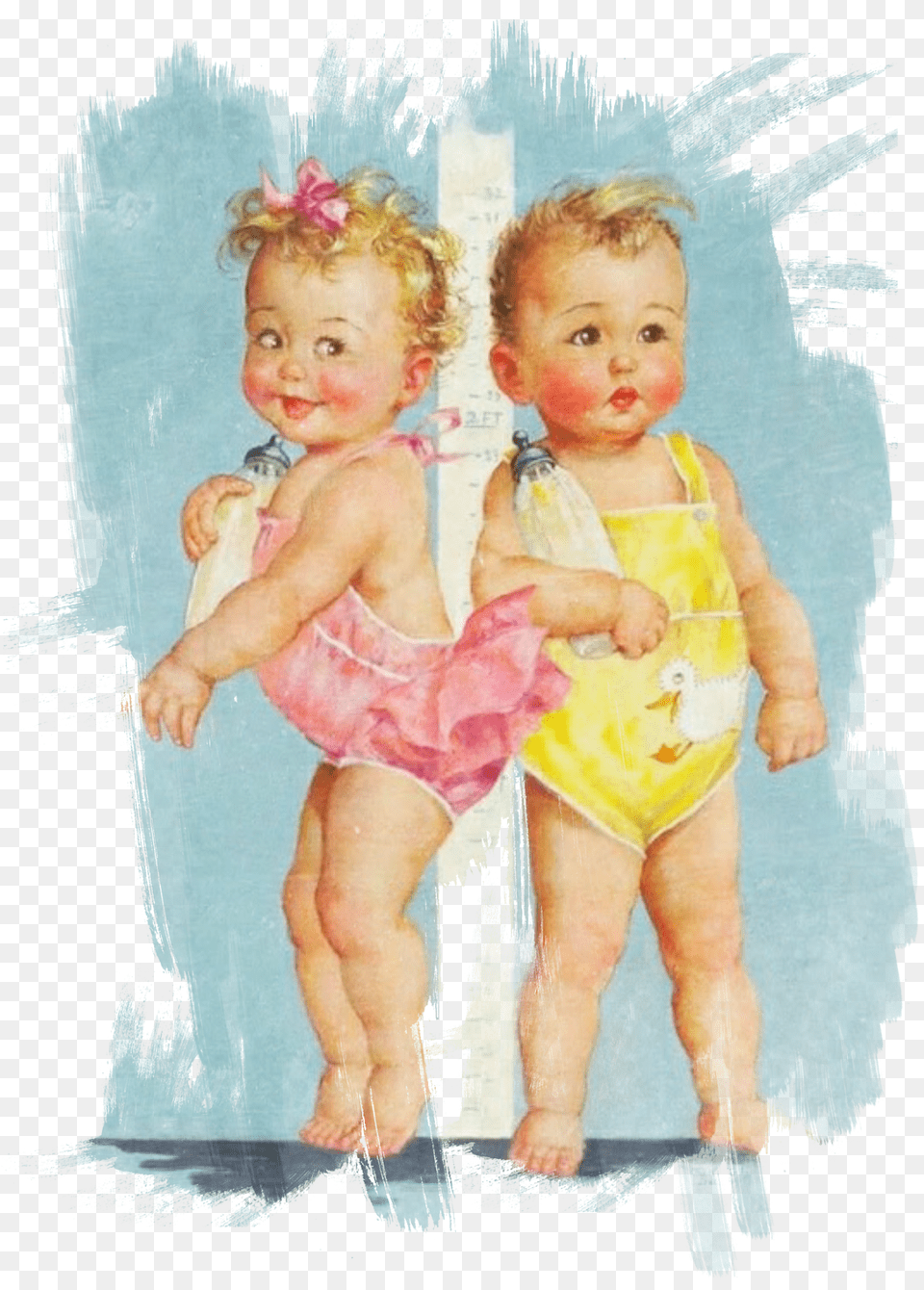 Babies Vintage Collage Twins Baby Happy Birthday Twins Funny Png Image