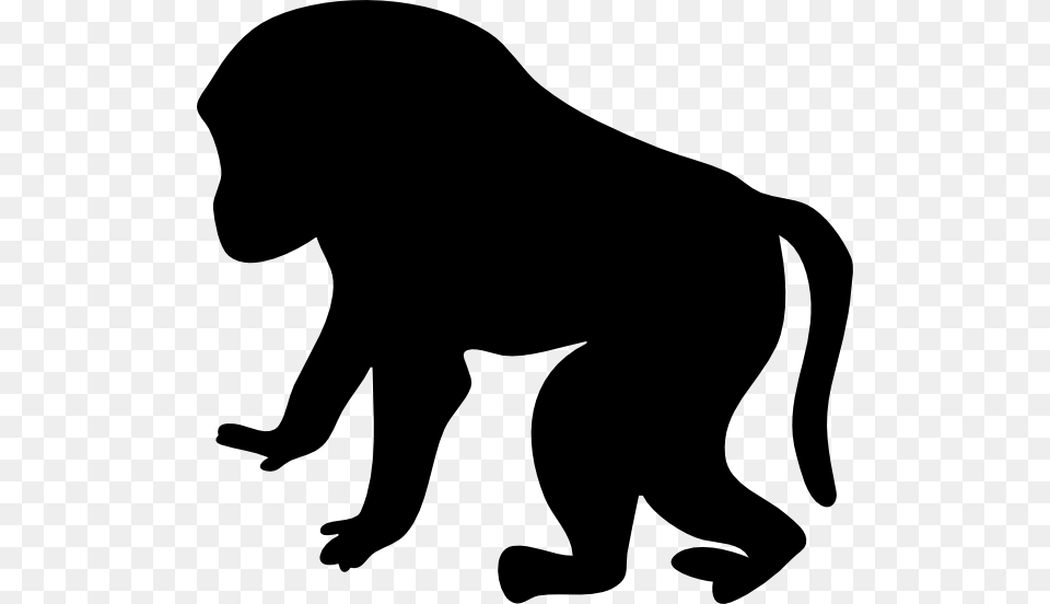 Baboon Silhouette Clip Art, Animal, Bear, Mammal, Wildlife Png