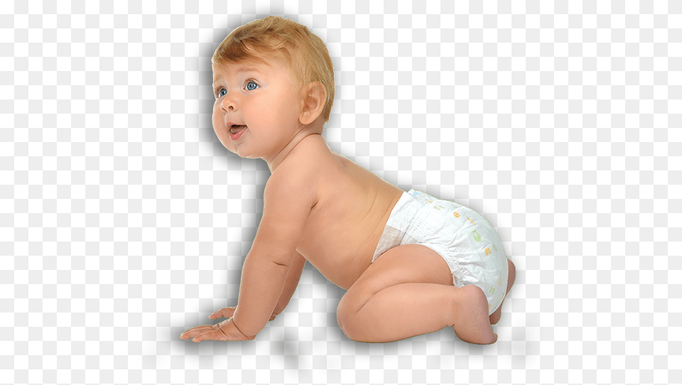 Baby, Diaper, Person, Crawling, Face Free Png
