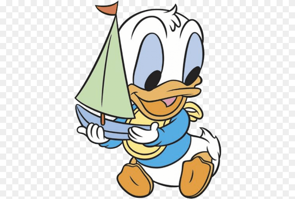 Baby And Donald Duck Playing Baby Donald Duck Clip Art, Cartoon, Book, Comics, Publication Png Image