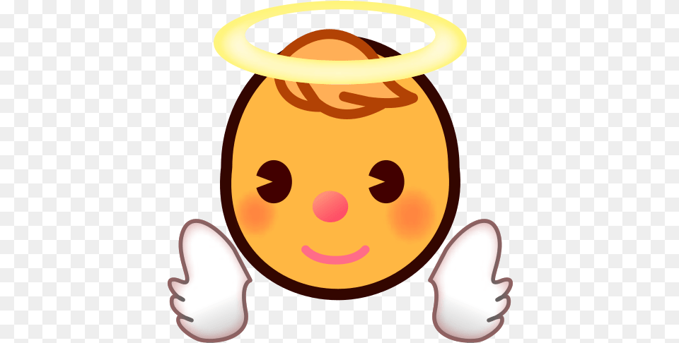 Baby Angel Emoji For Facebook Email Emoji, Person, Food, Egg, Face Free Png Download