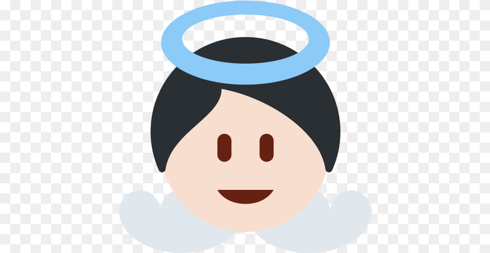 Baby Angel Emoji With Light Skin Tone Meaning And Pictures Clip Art, Jar, Person, Face, Head Png Image