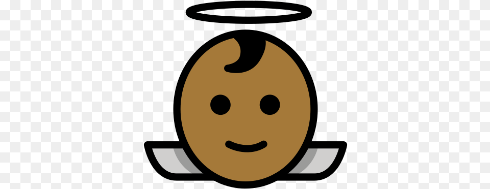 Baby Angel Medium Dark Skin Tone Emoji Happy, Astronomy, Moon, Nature, Night Free Transparent Png