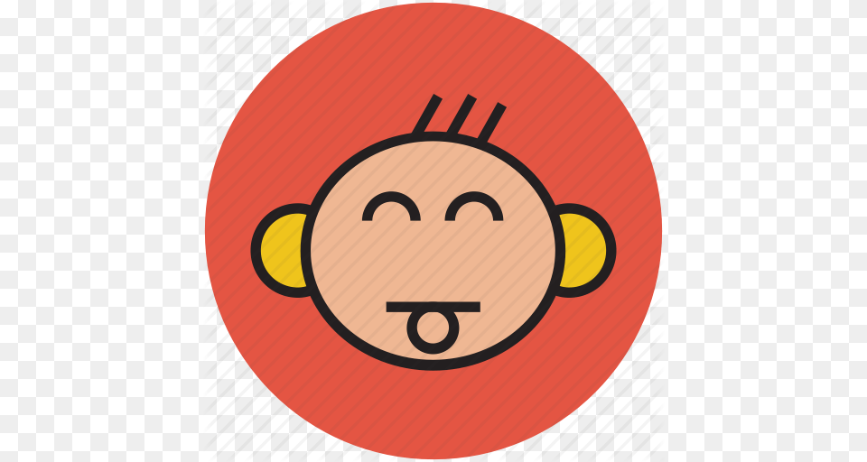 Baby Baby Face Cartoon Face Tongue Icon, Disk Png
