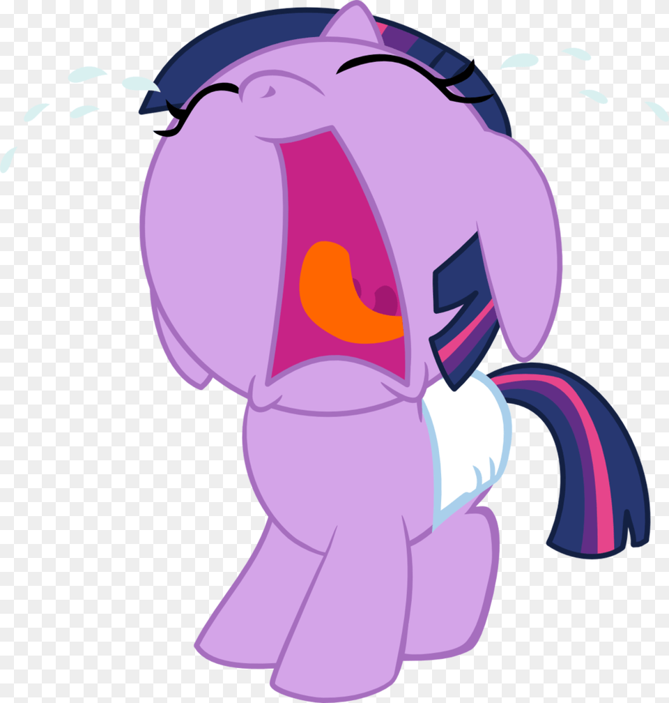 Baby Baby Pony Base Crying Cute Diaper Mlp Baby Twilight Sparkle Crying, Purple, Animal, Bear, Mammal Free Png