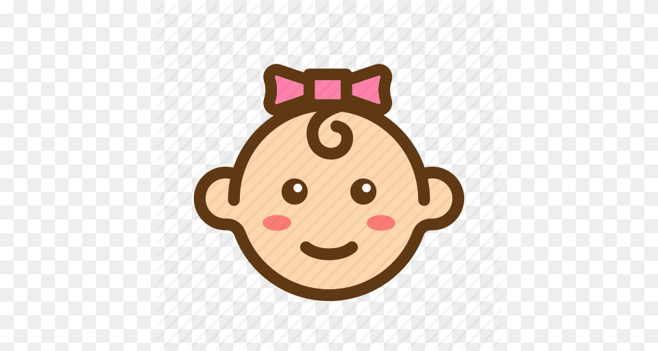 Baby Babyface Color Face Girls Newborn Ribbon Icon Png