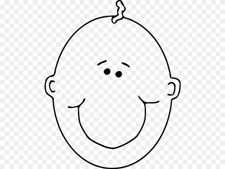 Baby Bald Head Smiling Happy Fragile Infant Bald Face Clipart, Accessories, Jewelry, Necklace Free Png Download