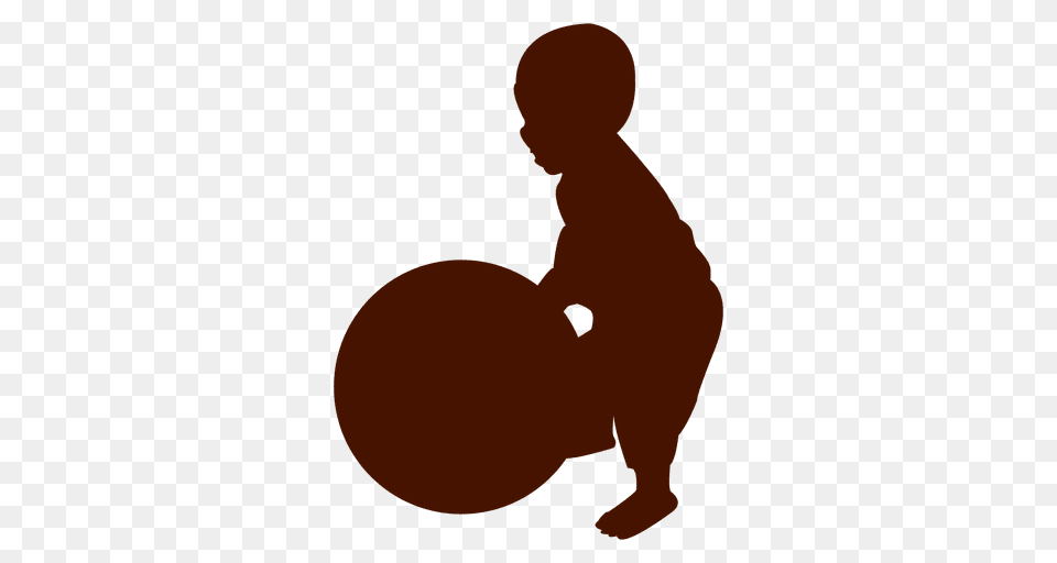 Baby Ball Silhouette, Person, Kneeling, Sphere, Head Free Png Download