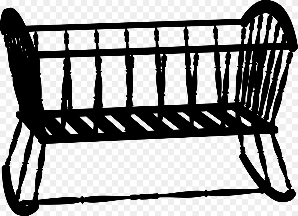 Baby Bassinet Bed Cradle Infant Silhouette Baby Cradle Silhouette, Gray Free Transparent Png