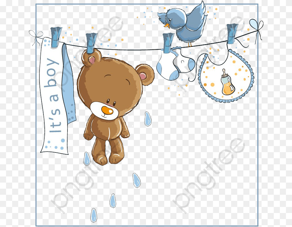 Baby Bear Cartoon Illustration Convite De Baby Shower, Animal, Canine, Dog, Mammal Free Png Download