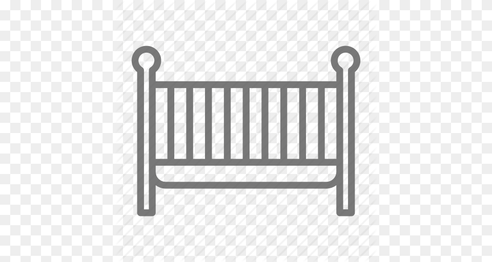Baby Bed Crib Furniture Newborn Nursery Sleep Icon, Gate, Infant Bed Free Png Download