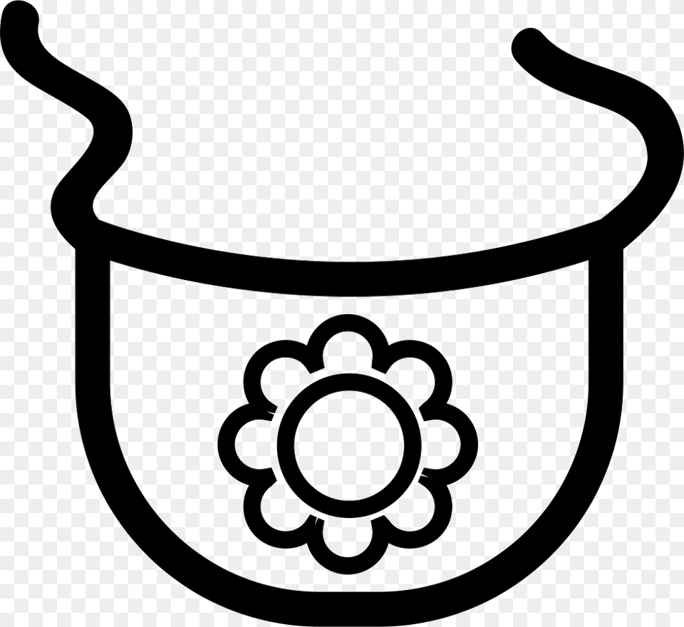 Baby Bib Outline With A Flower Flower Icon, Stencil, Smoke Pipe, Jar Free Png