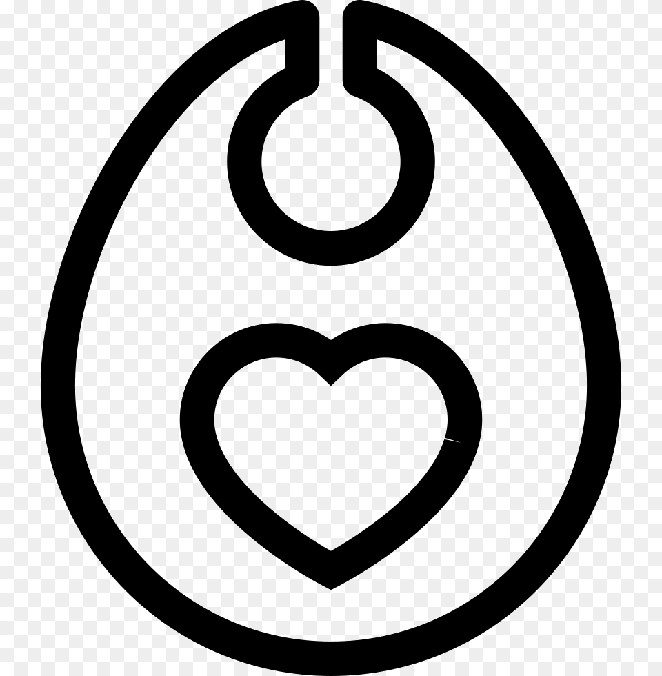 Baby Bib With Heart Outline Baby Bib Icon, Symbol, Ammunition, Grenade, Weapon Png