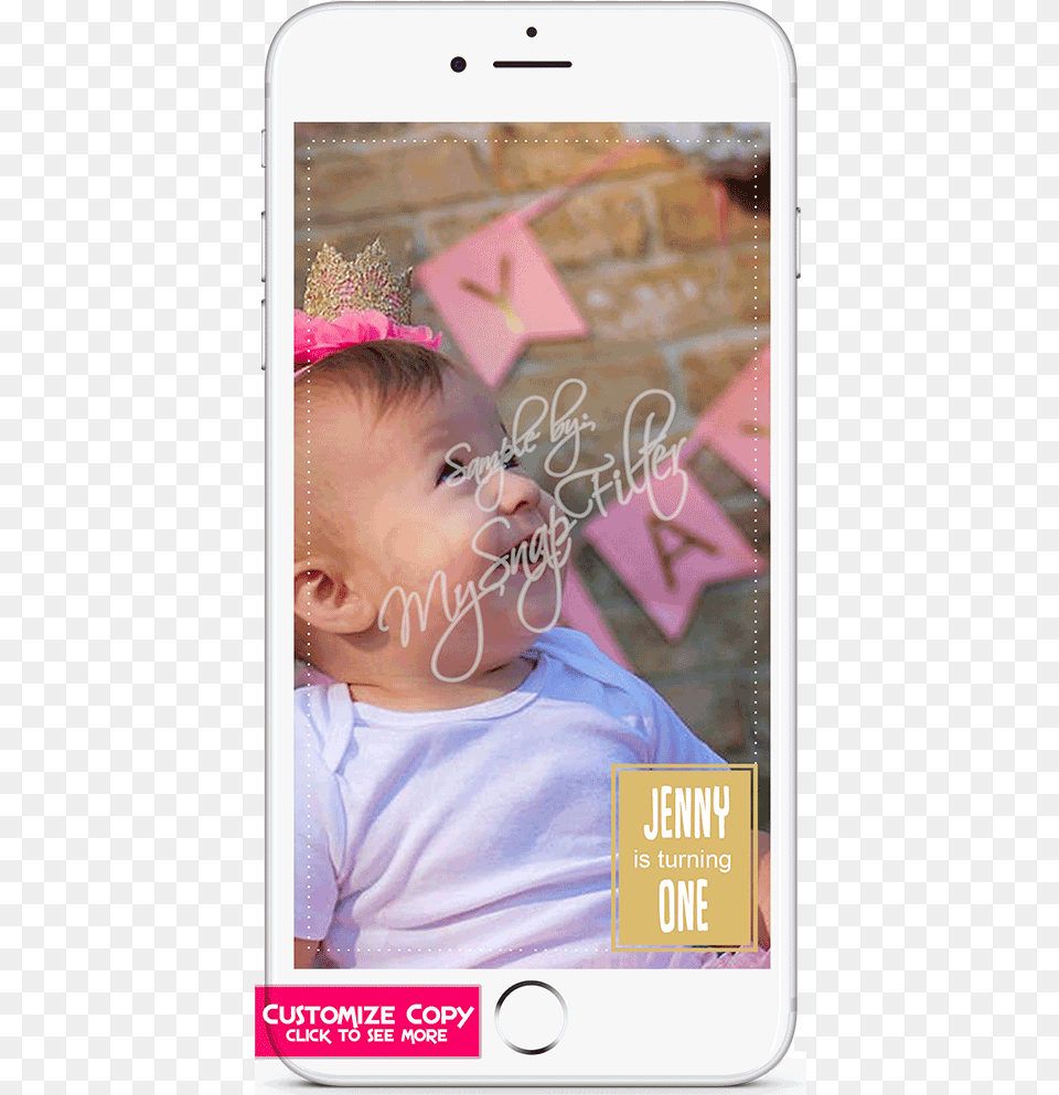 Baby Birthday Snapchat Filte Gold, Clothing, Hat, Person, Electronics Free Png Download