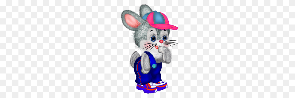 Baby Blue Bunny Rabbit Nosiashchij Siniuiu I Krasnuiu Shliapu Zajtcy, Toy Free Transparent Png