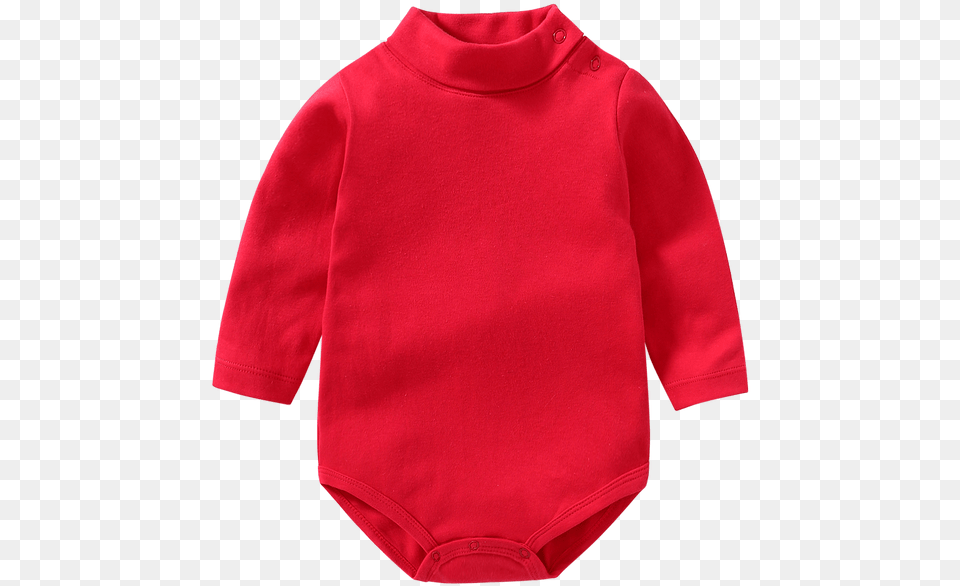 Baby Bodysuit Girl Body Bebe High Neck Long Sleeve Sweater, Clothing, Long Sleeve, Knitwear, Sweatshirt Free Png Download