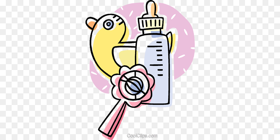 Baby Bottle And Rattle Royalty Vector Clip Art Illustration, Ammunition, Grenade, Weapon, Cleaning Free Png Download
