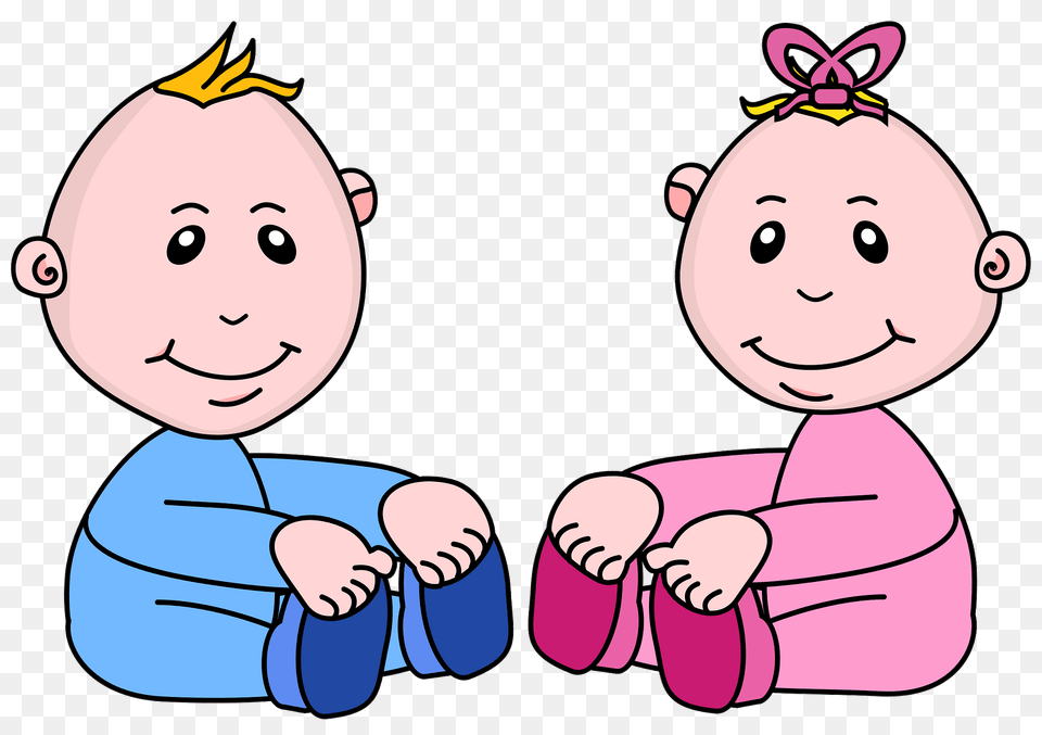 Baby Boy And Girl Clipart, Face, Head, Person, Cartoon Png Image